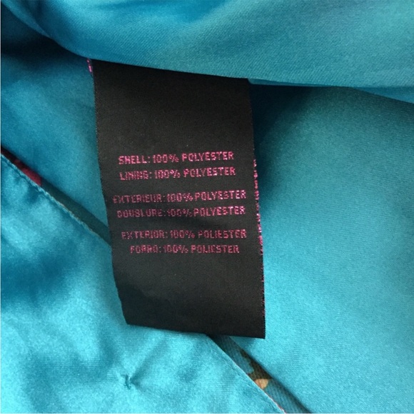 Betsy Johnson Vintage Floral Lined Raincoat Size Large - Picture 7 of 8